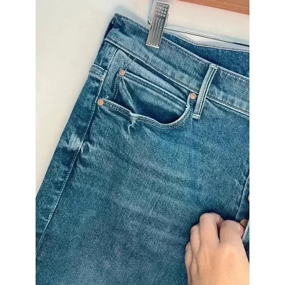 MOTHER The Stunner Ankle Fray Jeans Crate Digger Size 32 - Picture 12 of 14